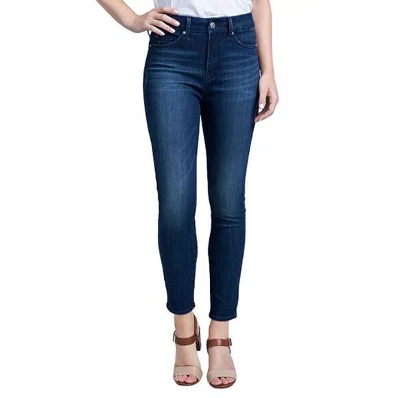 Seven7 Tummyless Blue Denim Ultra High Rise Skinny Stretch Y2K Classic Jeans 6 - Picture 1 of 13